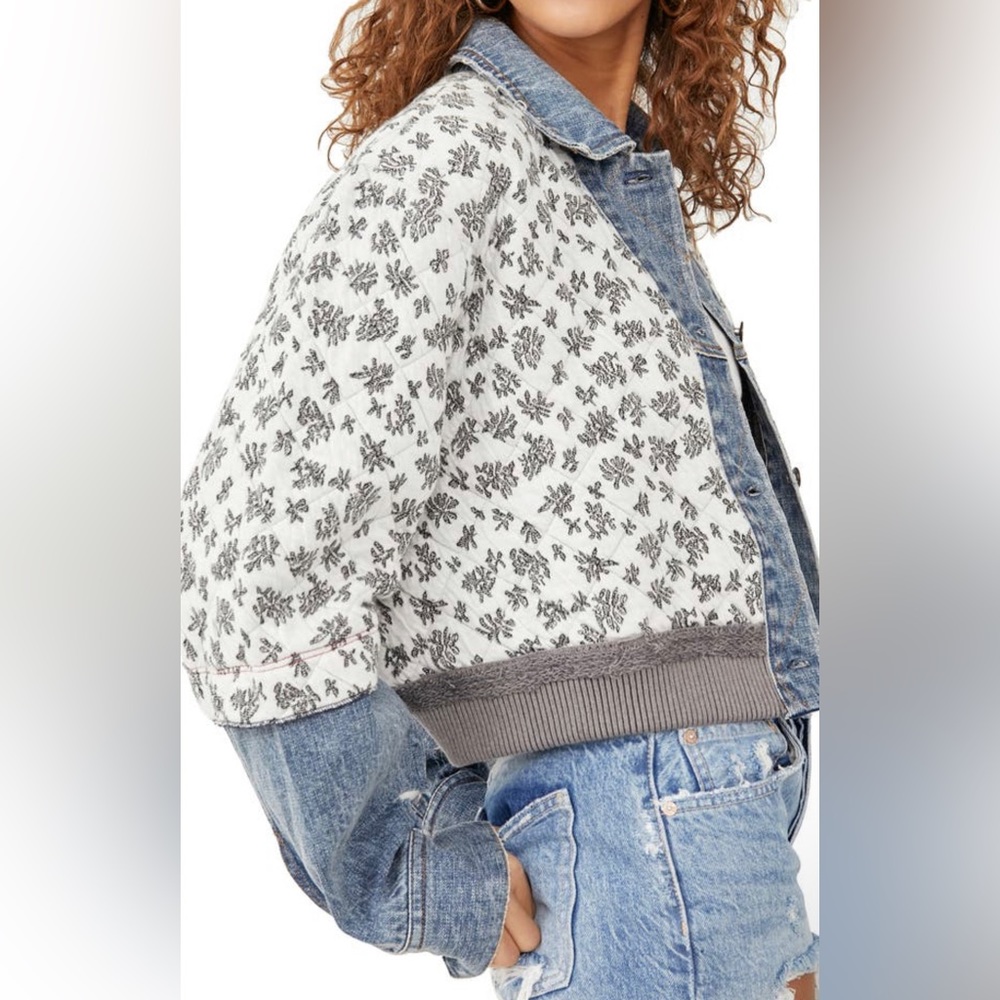 Free people quilted denim jacket